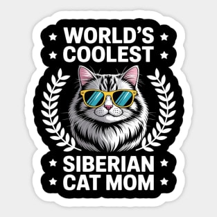 World's Coolest Cat Mom Mama - Women Siberian Cat Sticker